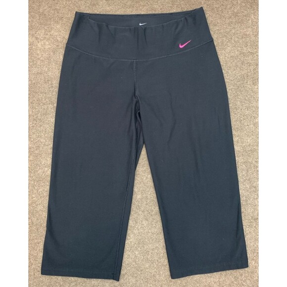 Nike Pants Womens M Dri-Fit Yoga Workout Gym Capri Cropped Legging Athleisure - Picture 1 of 10